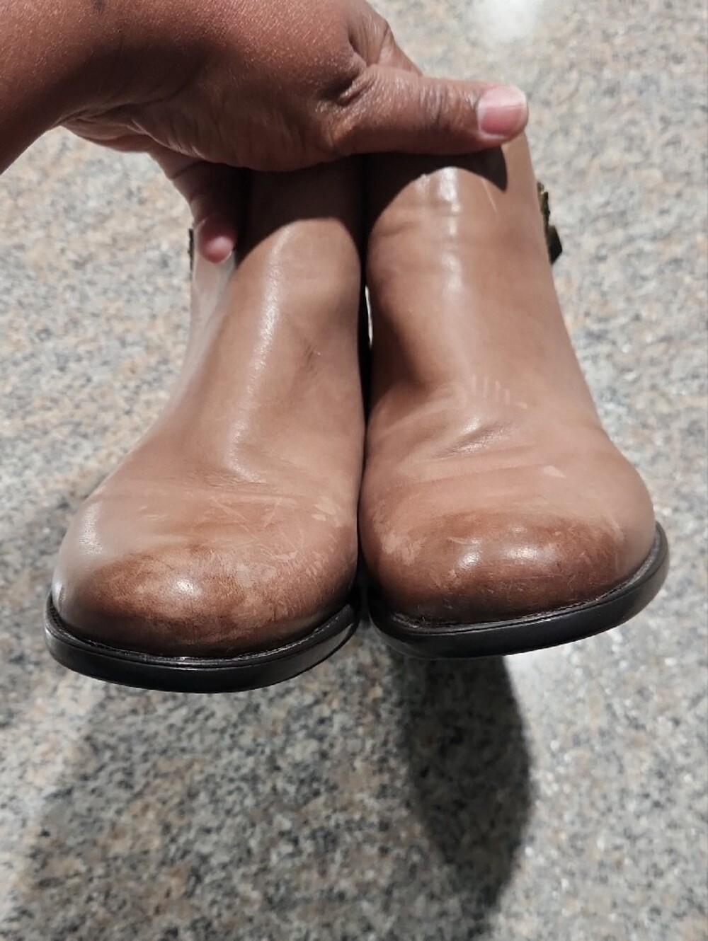 Bussola Taupe Leather Ankle Zip Booties | Size 8.5 | Comfort & Style - Picture 7 of 12
